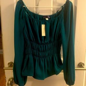 Teal long  sleeved blouse from francescas
